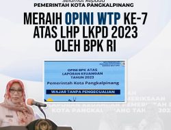 Pangkalpinang, Diskominfo – Pemerintah Kota Pangkalpinang kembali meraih opini Wajar Tanpa Pengecualian (WTP) dari Badan Pemeriksa Keuangan (BPK