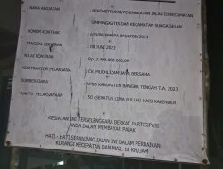 Lagi! Proyek Peningkatan Jalan Kecamatan Simpang Katis Dan Sungai Selan Diduga Lakukan Pembohongan Publik