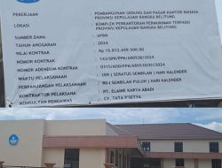 Proyek Pembangunan Gedung Dan Pagar Kantor Bahasa Prov. Bangka Belitung Kangkangi Lkpp nomor 17 Tahun 2018 Dan Perpres Nomor 16 tahun 2018