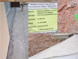 Akibat Kurangnya Pondasi penahan Tanah  Urukan Gedung Rumah Produksi Pangan Bersama Olahan Hasil Laut Pangkalpinang Terancam roboh